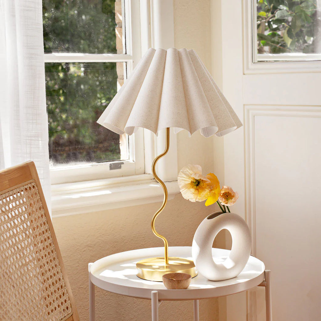 CORA TABLE LAMP, NEUTRAL/GOLD